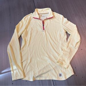 Carhartt Force Lemon Yellow Quarter Zip Pullover size Small